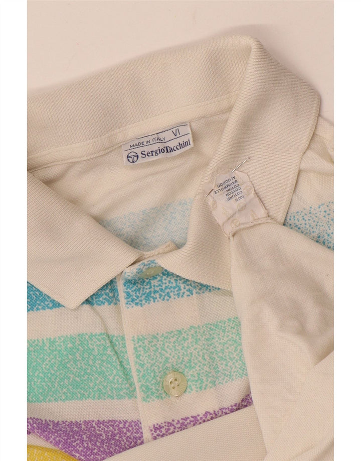 Męska koszulka polo Sergio Tacchini, bawełniana w średnie białe paski