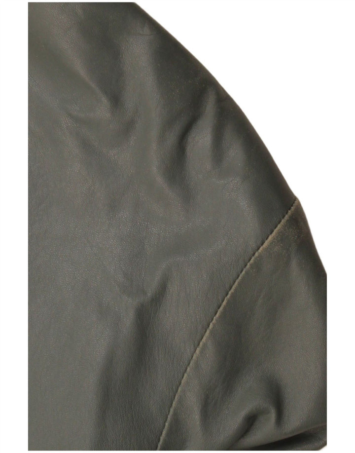 Damska skórzana kurtka bomber VINTAGE UK 12, średnia szara skóra
