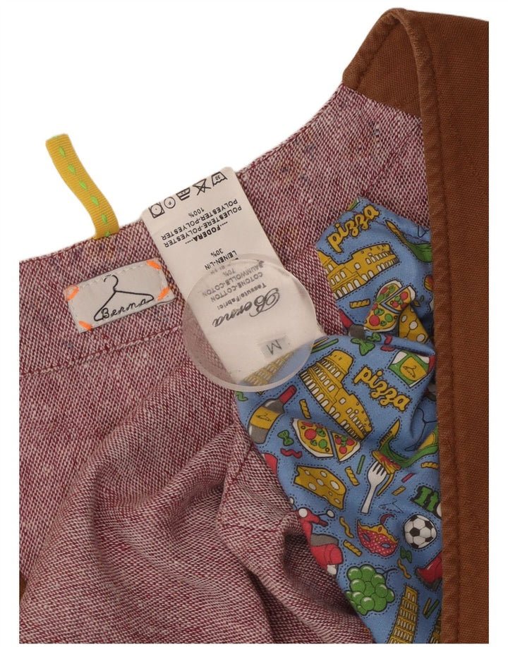 Męska kamizelka dwurzędowa Berna Średniobrązowa bawełna