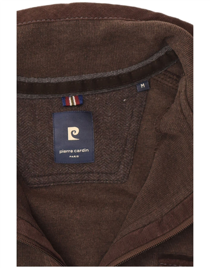 Męski sweter z zamkiem Pierre Cardin, średni brąz