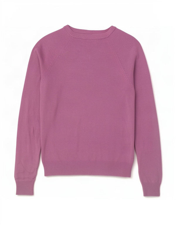 Sweter damski Zara z dekoltem w kształcie litery V, UK 10, mały, fioletowy, bawełniany