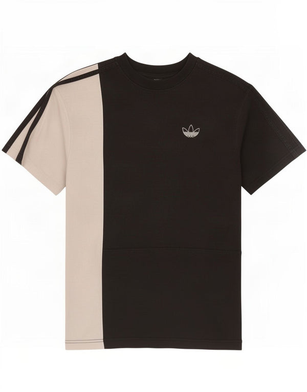 Adidas Męska koszulka Top XS Czarna bawełniana koszulka z blokami kolorów