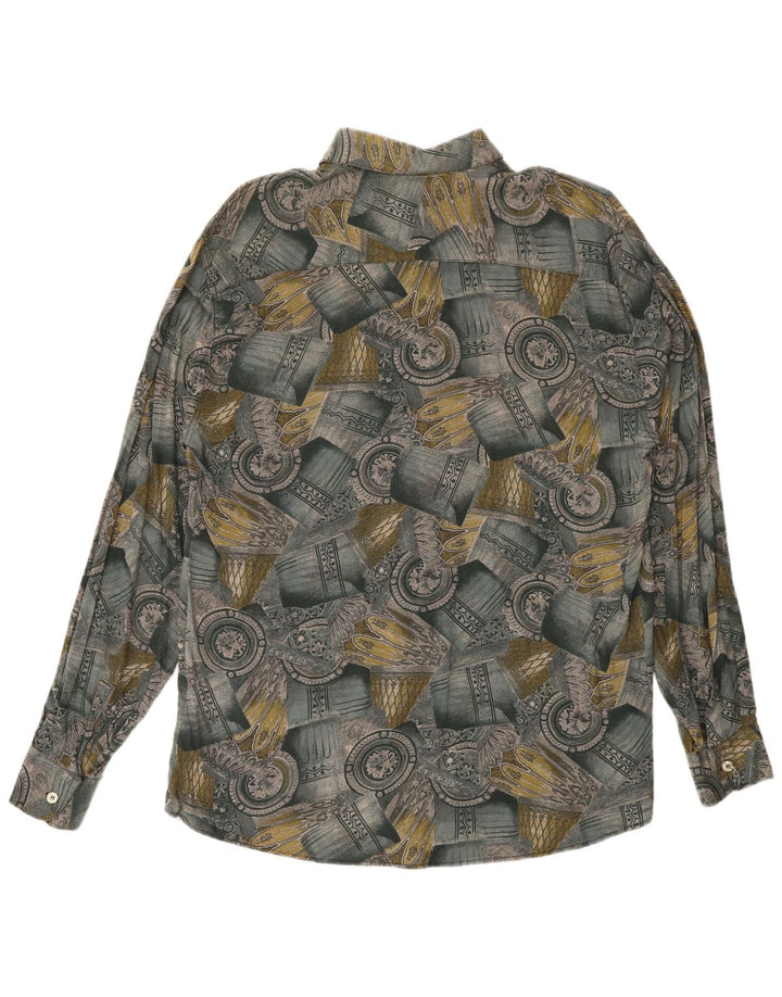 Koszula męska w stylu vintage, średni zielony patchwork