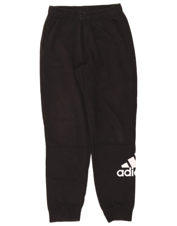 Męskie spodnie dresowe Adidas z grafiką, małe, czarne, bawełniane