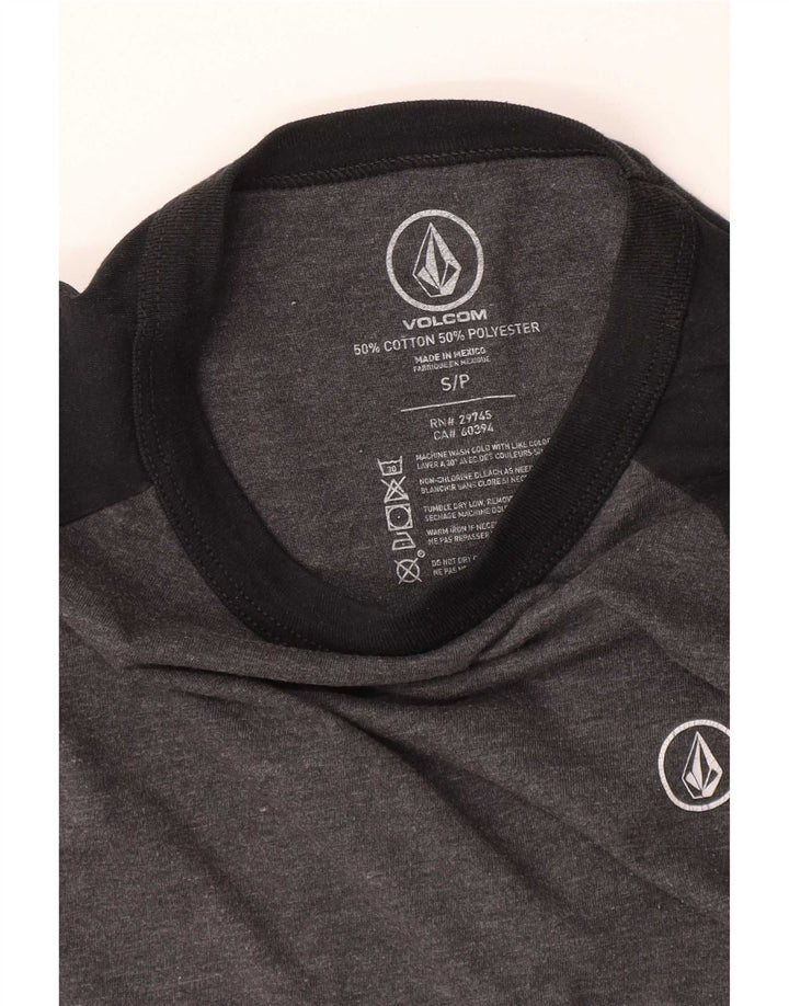 Damski top Volcom z rękawem 3/4, UK 10, mały, szary, bawełniany w bloki kolorów