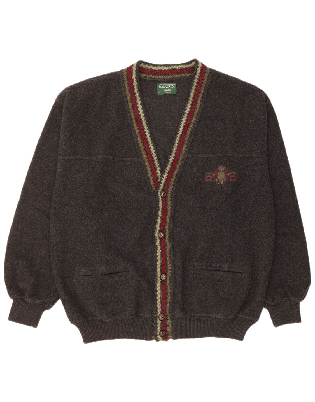 Męski sweter rozpinany Malagrida XL, czarna wełna