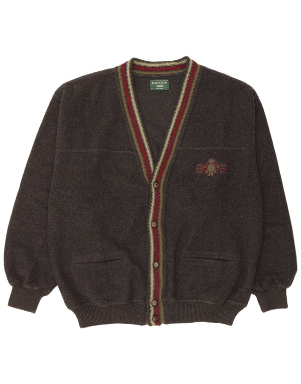 Męski sweter rozpinany Malagrida XL, czarna wełna