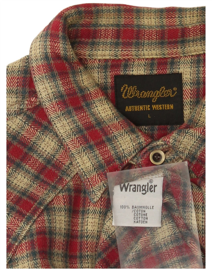 Męska koszula flanelowa Wrangler, duża, bawełniana w czerwoną kratę
