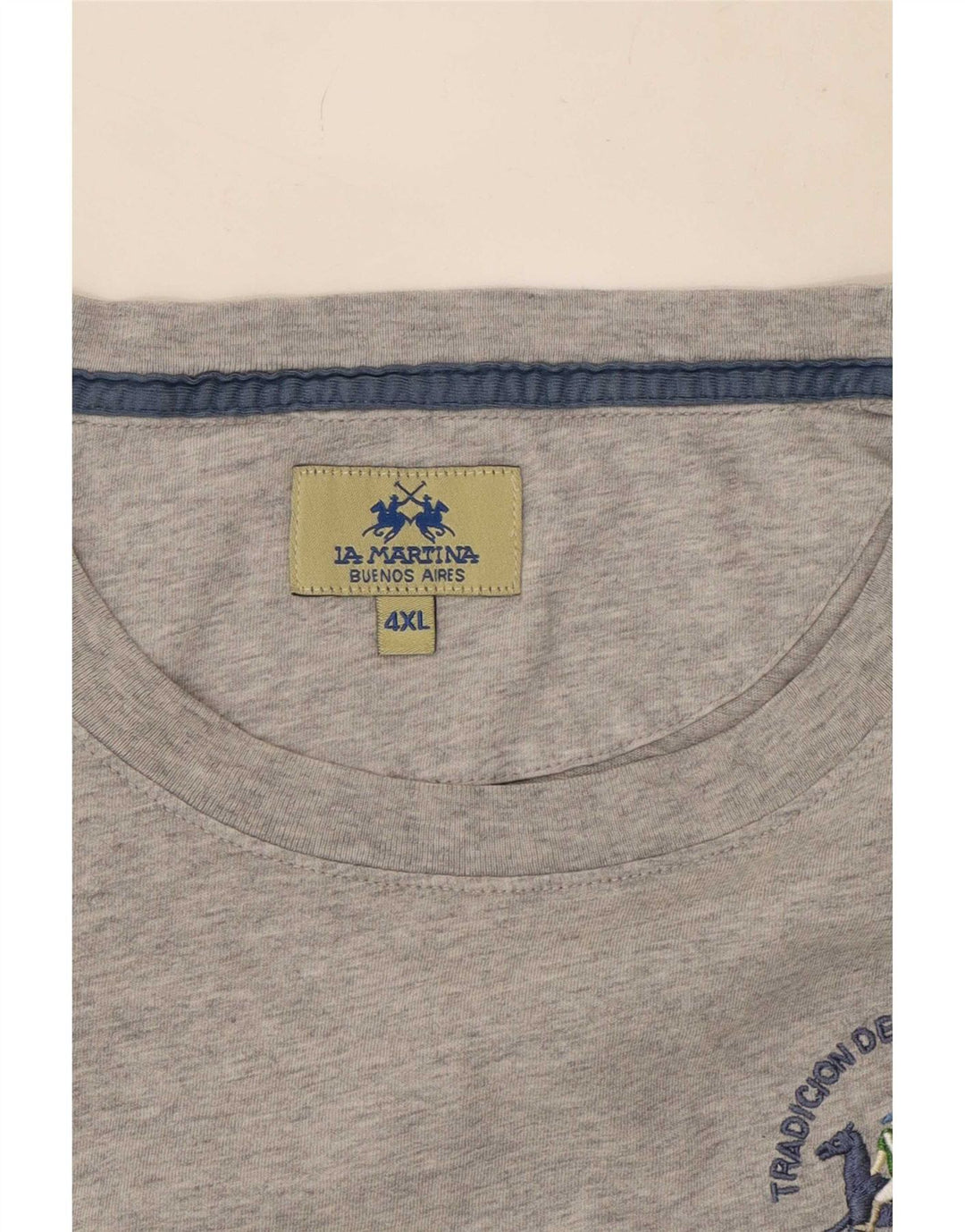 T-shirt męski La Martina Top 4XL Szary nakrapiany