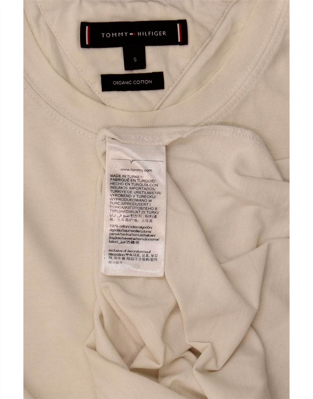 T-shirt męski Tommy Hilfiger, mały, biały, bawełniany