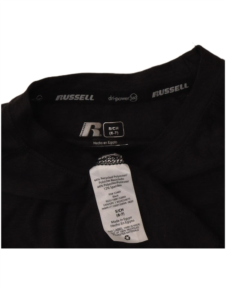 Chłopięca koszulka Russell Athletic Dri-Power z długim rękawem, 6-7 lat, mała, czarna