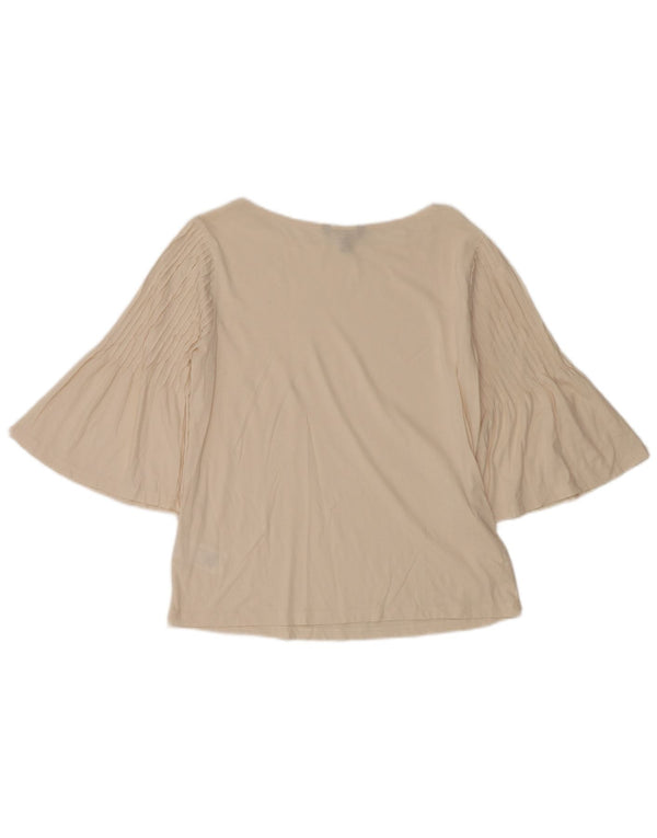 Damski top Ralph Lauren z rękawem 3/4, UK 14, średni, złamanej bieli, bawełniany