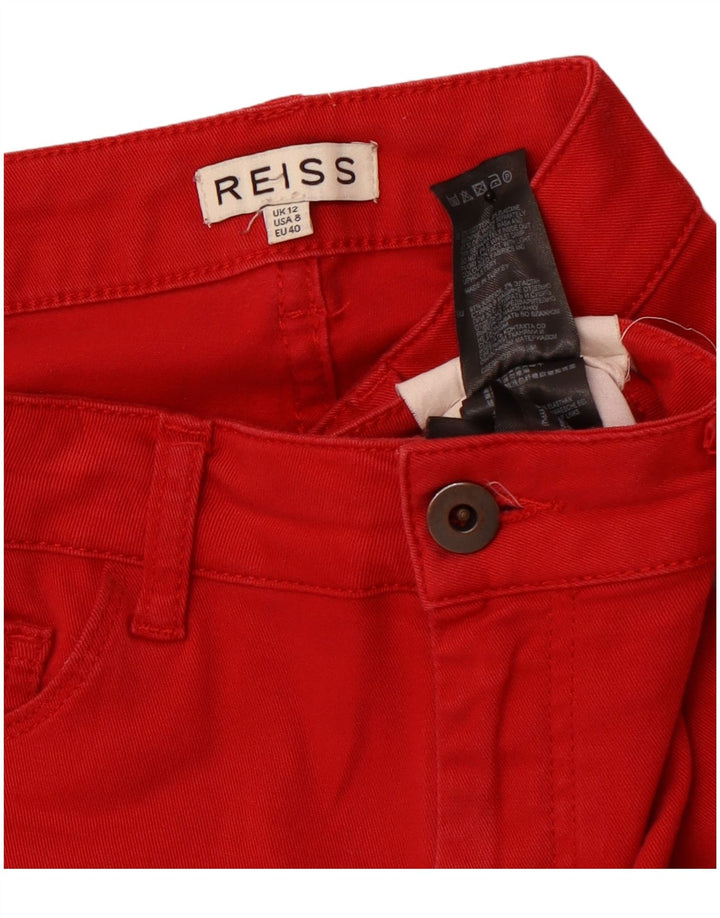 Spodnie damskie REISS Skinny Casual UK 12 Medium W30 L32 Czerwona bawełna