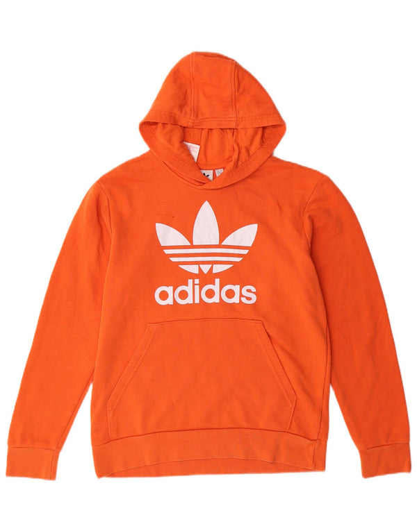 Chłopięcy sweter z kapturem ADIDAS z grafiką, 12-13 lat, pomarańczowy, bawełniany