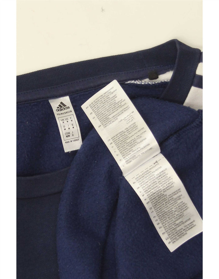 Męska bluza Adidas z grafiką, średnia, granatowa, bawełniana z blokami kolorów