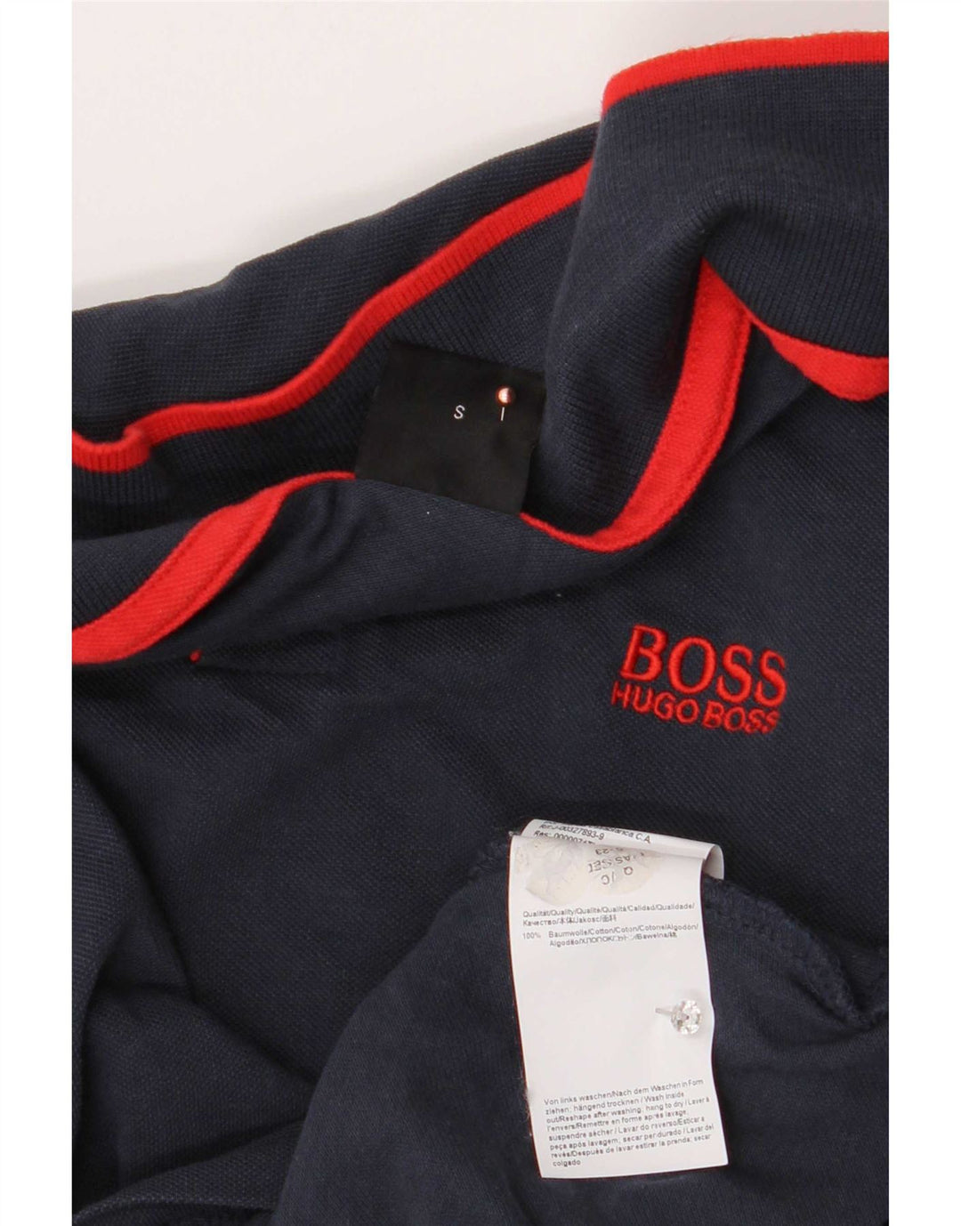 Męska koszulka polo Hugo Boss, mała, granatowa, bawełniana