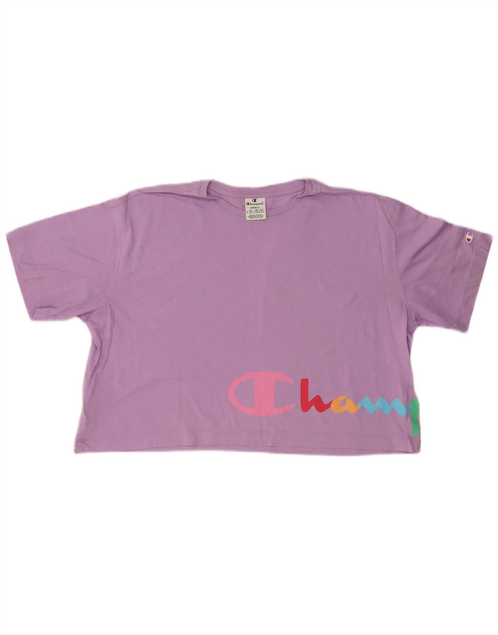 Damska koszulka o kroju oversize z grafiką Champion Top UK 10 Small Purple