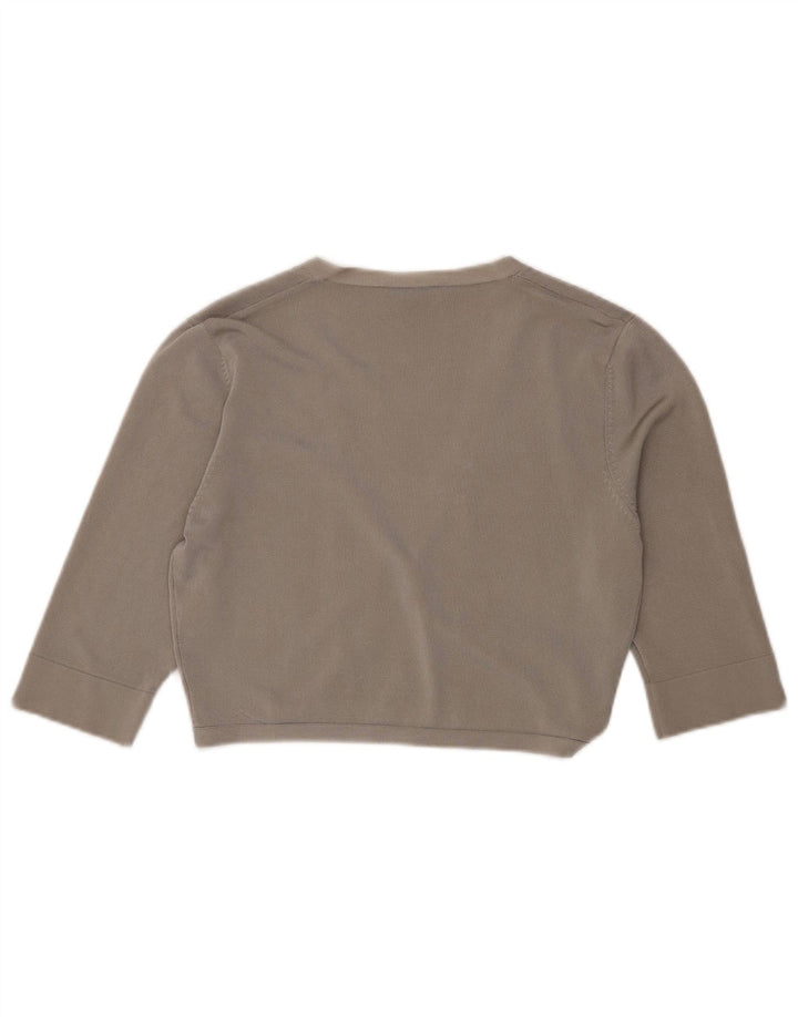 Damski sweter rozpinany PHASE EIGHT z rękawem 3/4, UK 12, średni szary