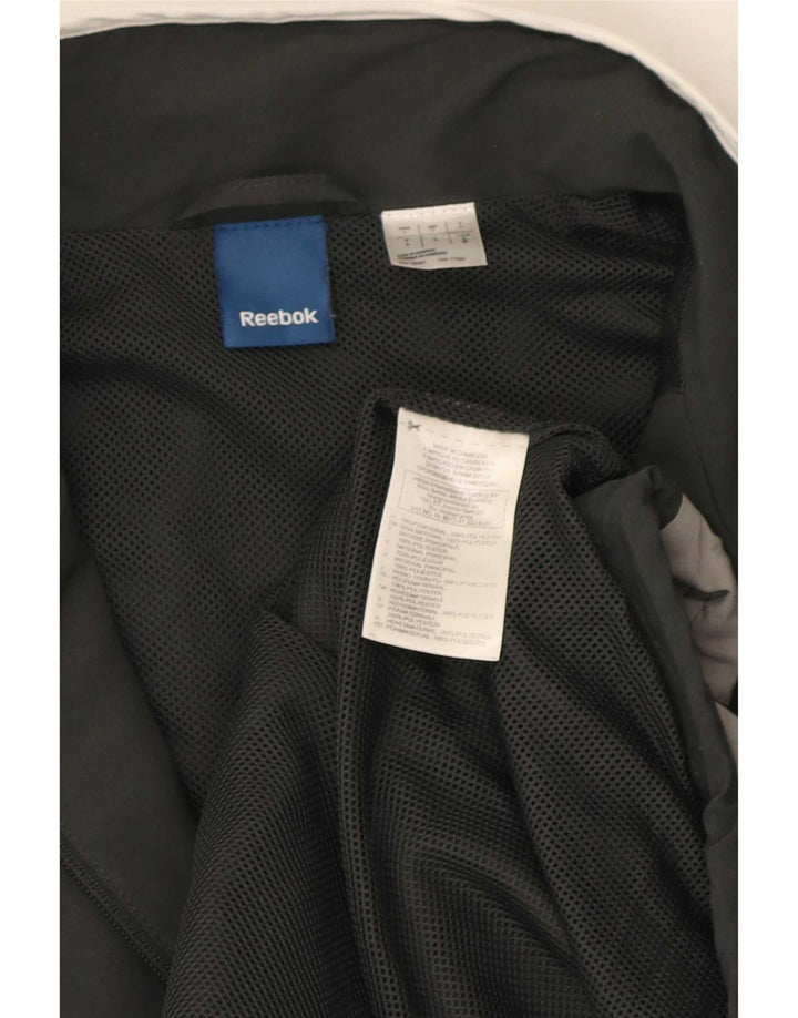 Męska kurtka dresowa Reebok, duża, czarna, poliestrowa z blokami kolorów