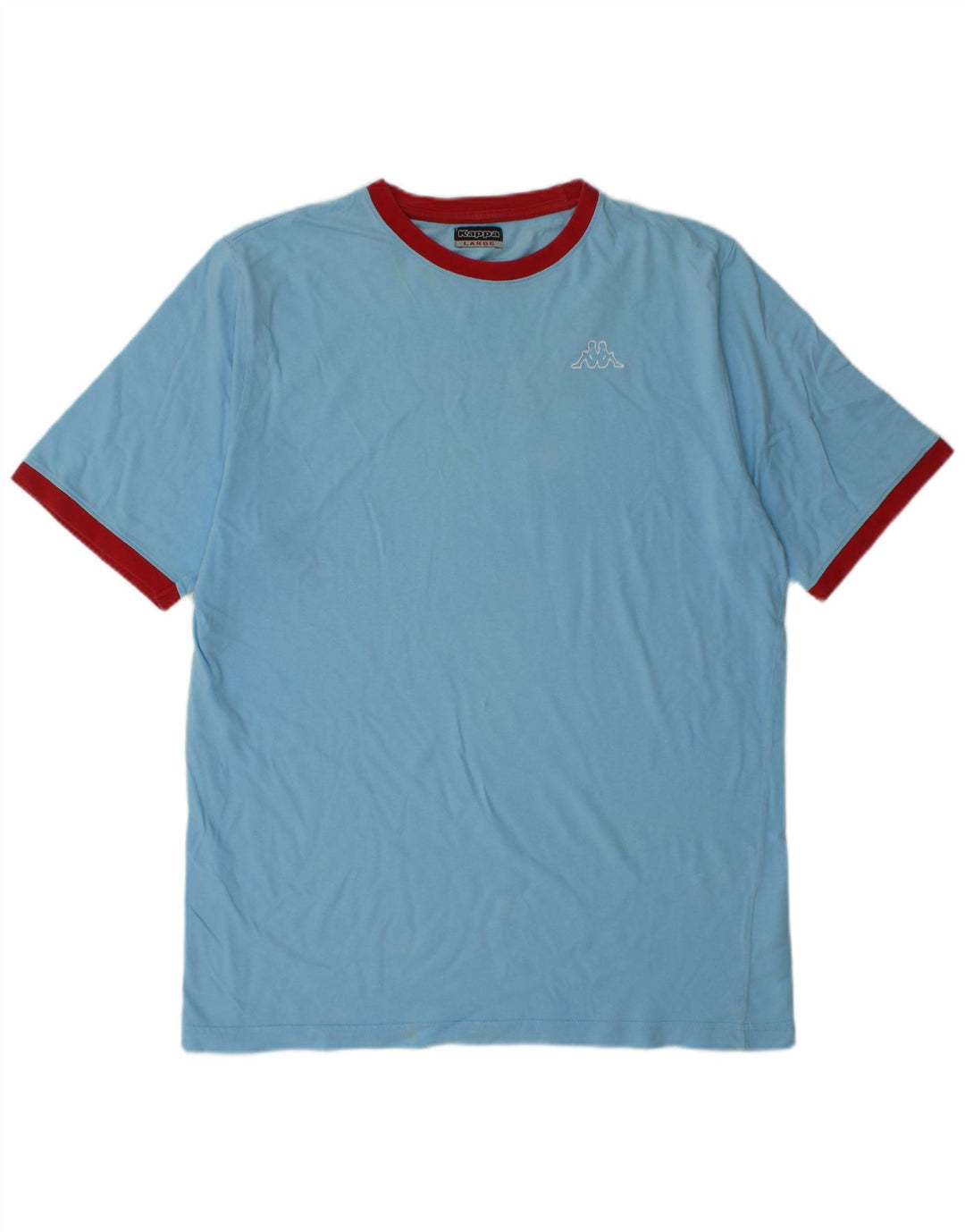 T-shirt męski Kappa, duży, niebieski, bawełniany z blokami kolorów