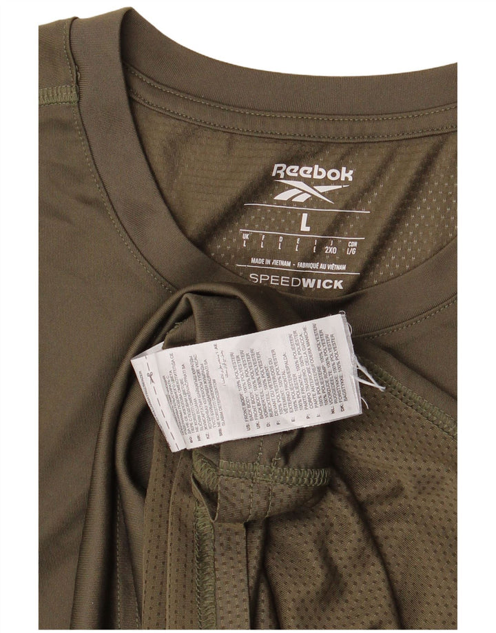 T-shirt męski Reebok Top, duży, khaki, poliester
