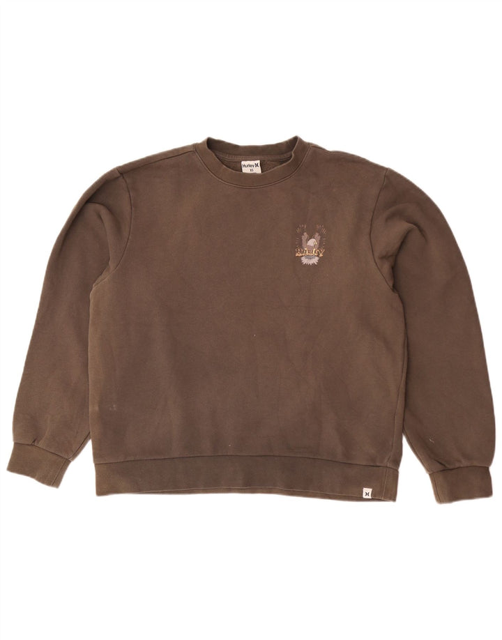 Męska bluza z grafiką Hurley XS, brązowa, bawełniana