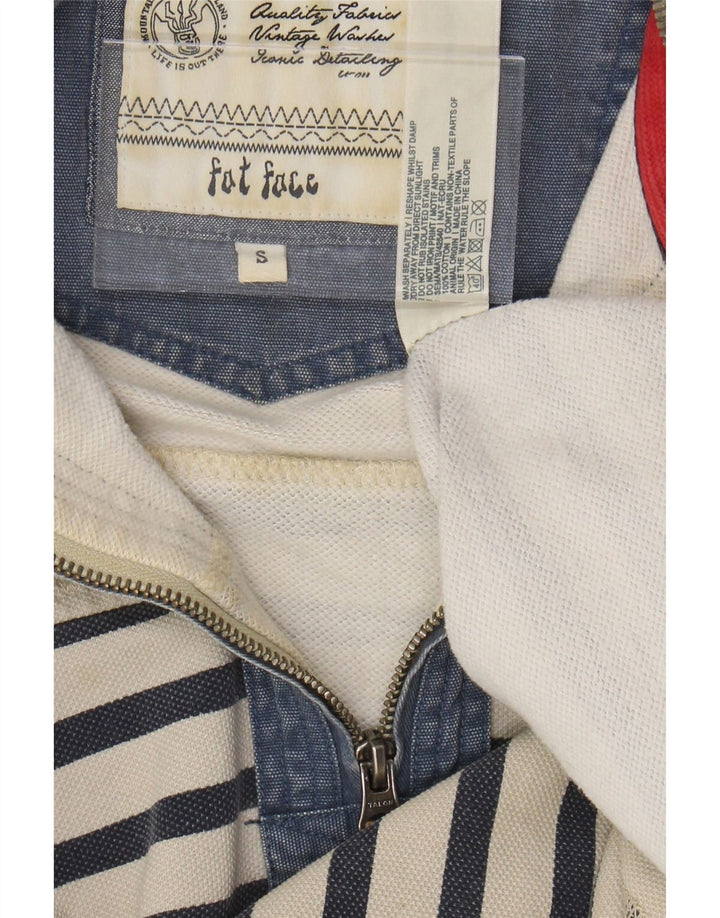 Męska bluza z zamkiem błyskawicznym FAT FACE, mała, bawełniana w białe paski