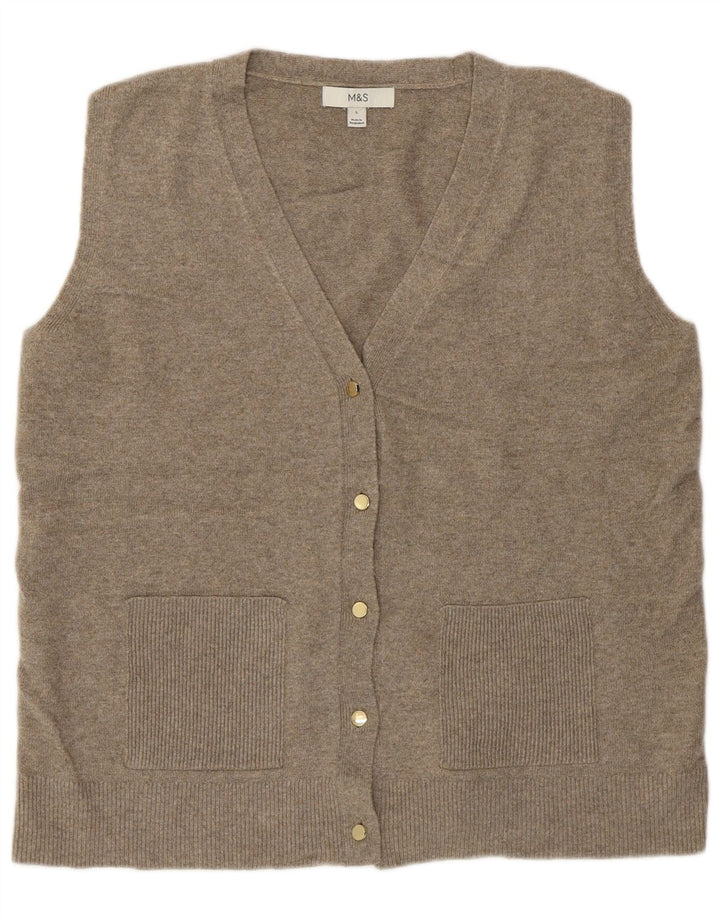 Marks & Spencer Damski sweter bez rękawów, UK 16, duży, szary