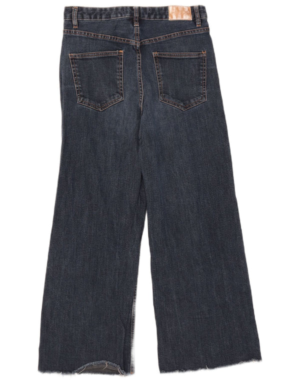 Damskie jeansy Zara Crop Wide Leg EU 40 Medium W30 L25 Niebieskie bawełniane