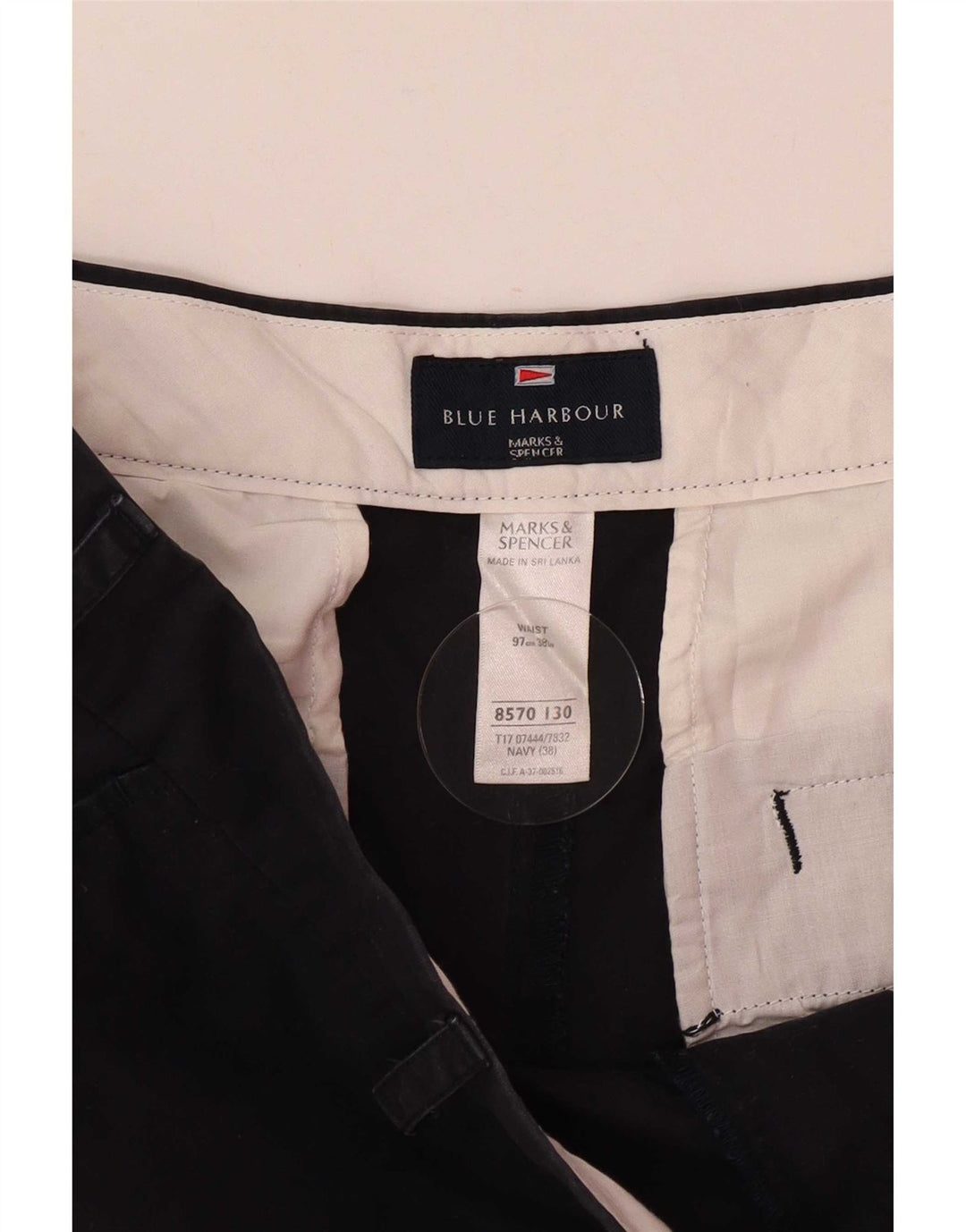 Męskie spodenki Chino Marks & Spencer W38 XL, granatowe, bawełniane