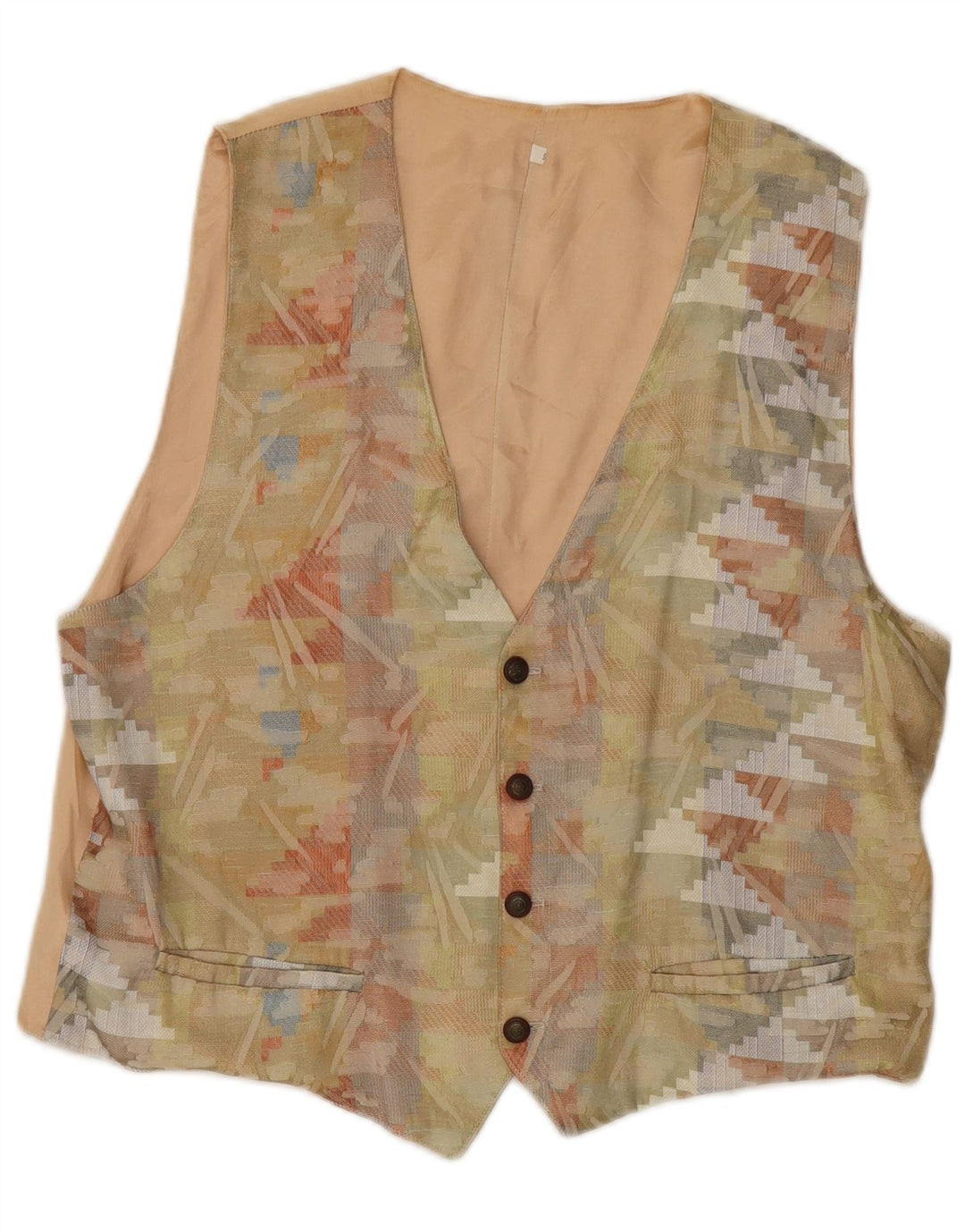 Kamizelka damska Vintage UK 18 XL Beżowy geometryczny poliester