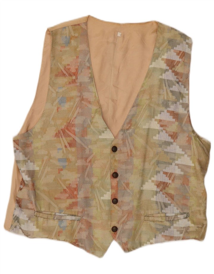 Kamizelka damska Vintage UK 18 XL Beżowy geometryczny poliester