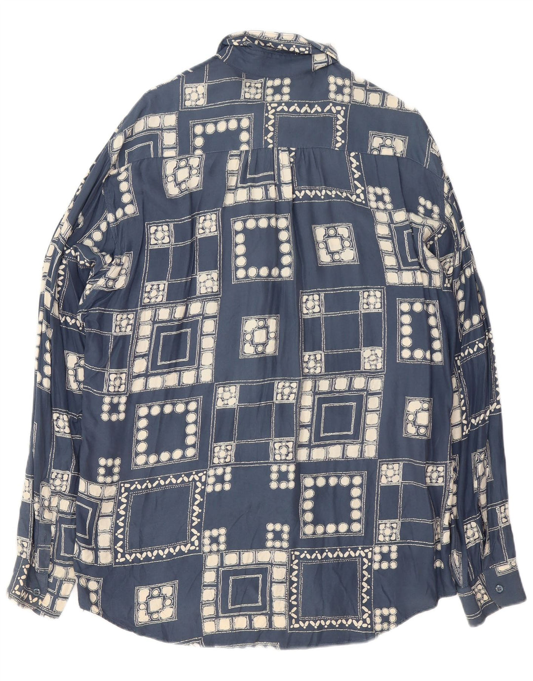 Koszula męska VINTAGE, duża, granatowa, geometryczna