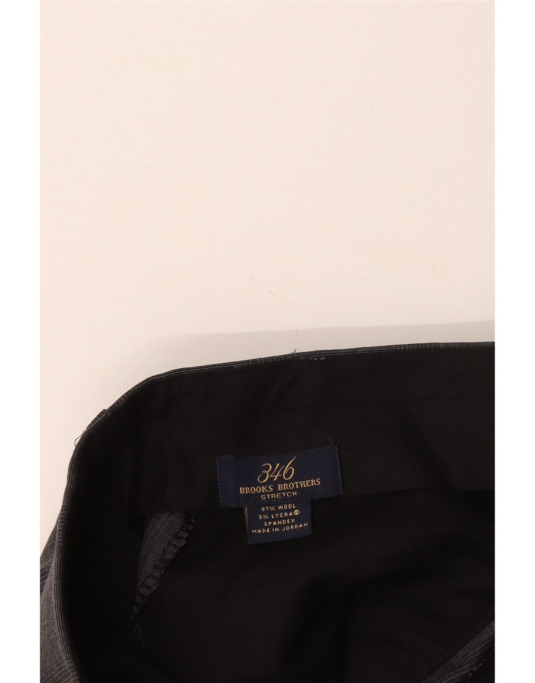 Męskie spodnie garniturowe Brooks Brothers 346 W36 L31 Szara wełniana kratka