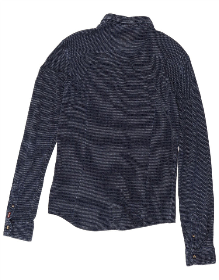 Koszula męska Scotch & Soda, średnia, granatowa, bawełniana w cętki