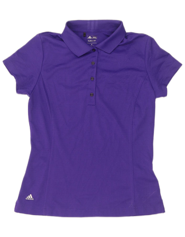 Damska koszulka polo Adidas Climalite UK 12, średni fioletowy poliester