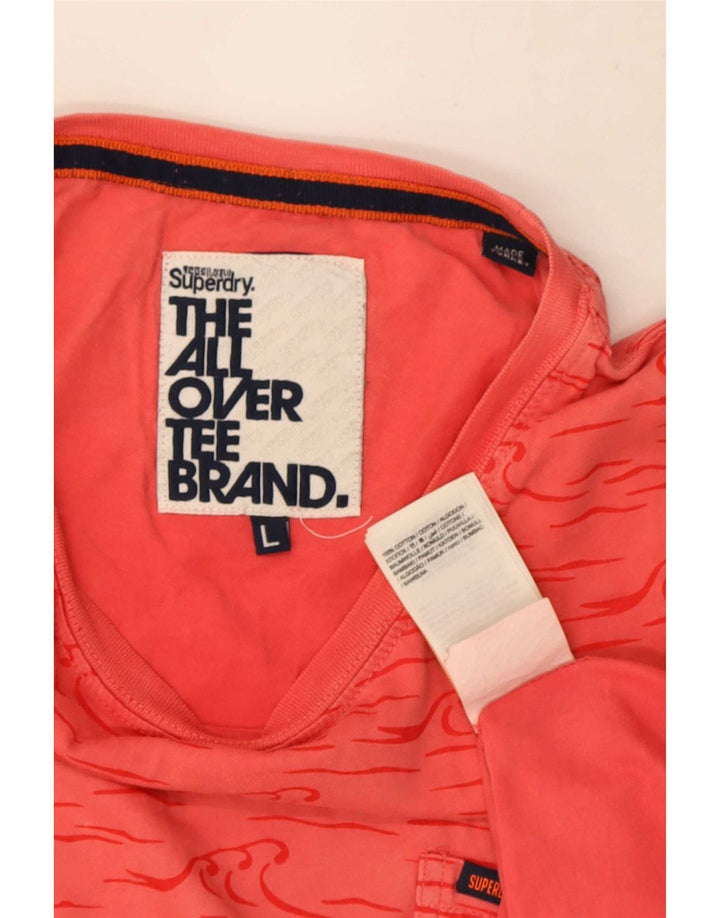 Męski T-shirt z grafiką Superdry, duży, czerwony, bawełniany