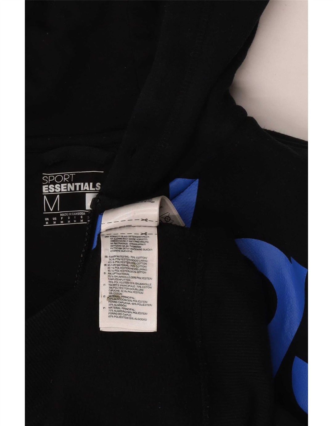 Męski sweter z kapturem i zamkiem błyskawicznym Adidas, średni czarny, bawełniany