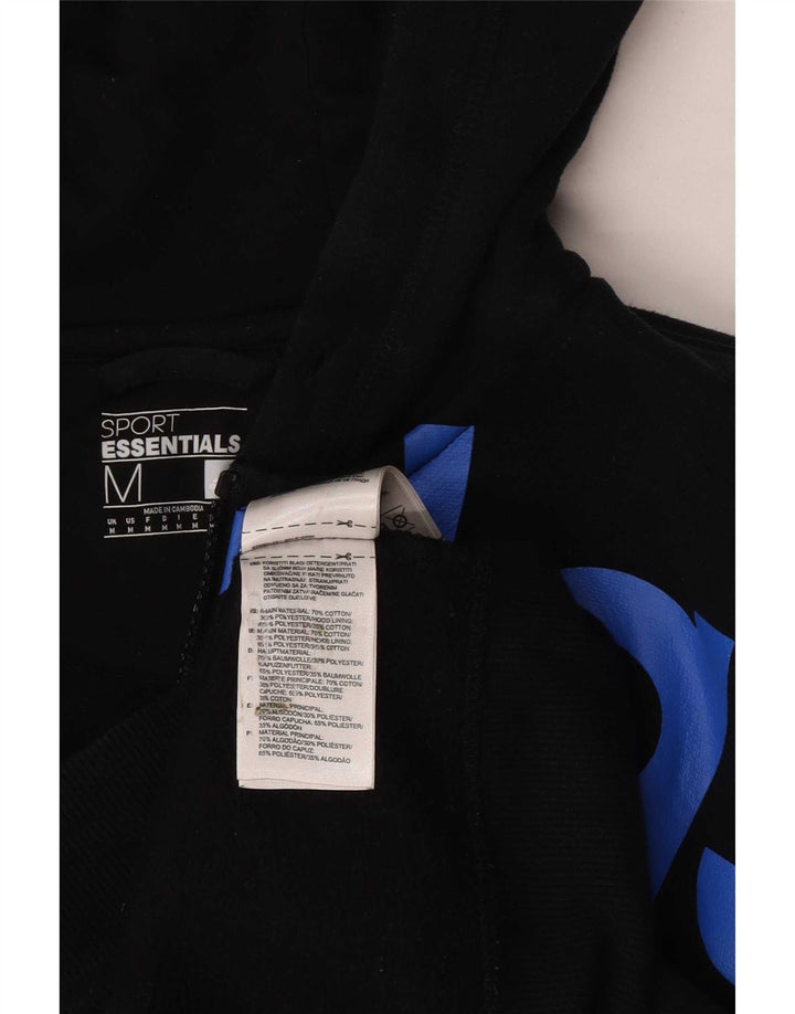 Męski sweter z kapturem i zamkiem błyskawicznym Adidas, średni czarny, bawełniany