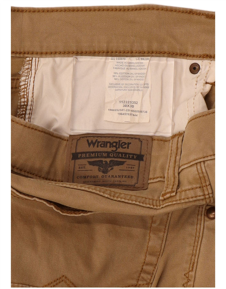 Męskie proste spodnie codzienne Wrangler W30 L30 Brązowa bawełna