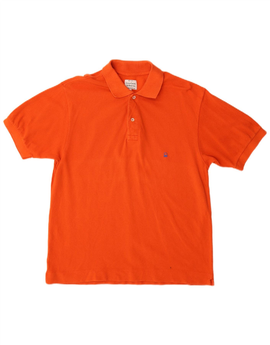 Męska koszulka polo Benetton, średnia, pomarańczowa, bawełniana