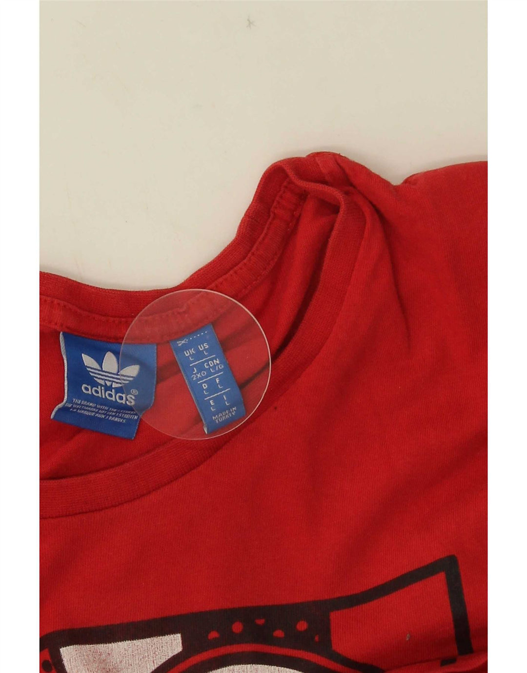 Męska koszulka z grafiką Adidas, duża, czerwona