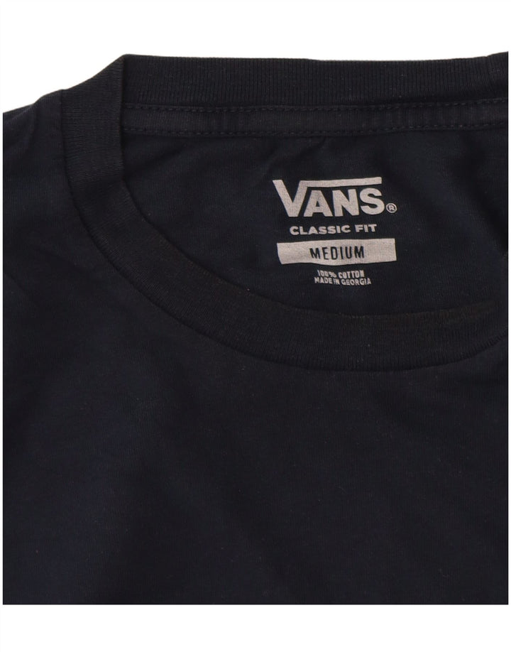 T-shirt męski Vans o klasycznym kroju, średni, granatowy, bawełniany