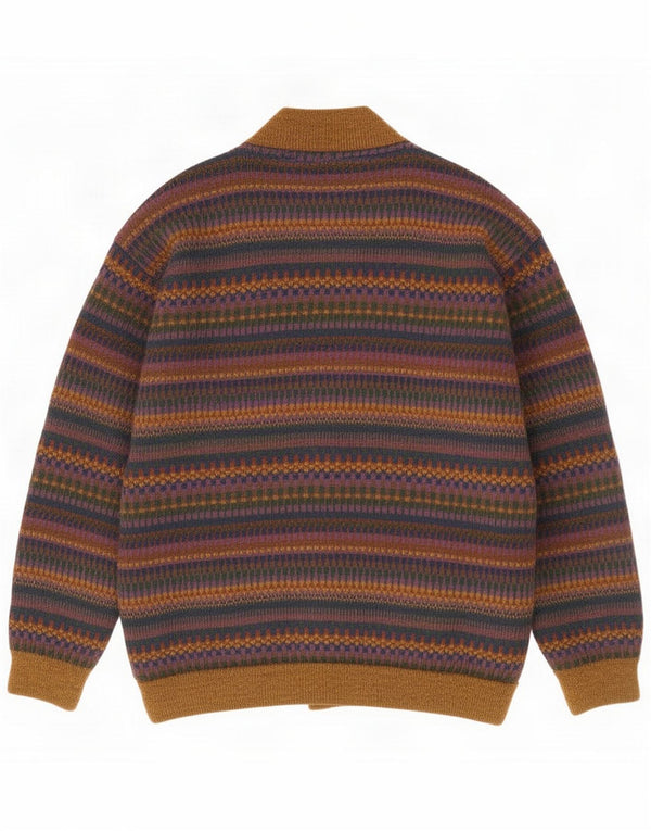 Vintage męski sweter kardigan 2XL granatowy wełniany w paski