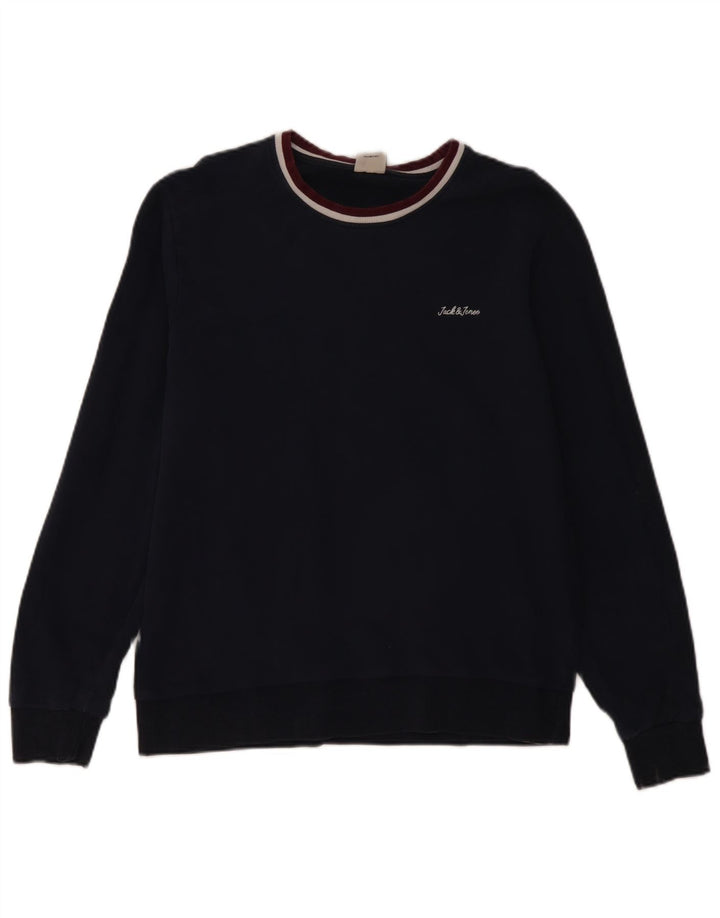 Męski sweter Jack & Jones, duży, granatowy, bawełniany