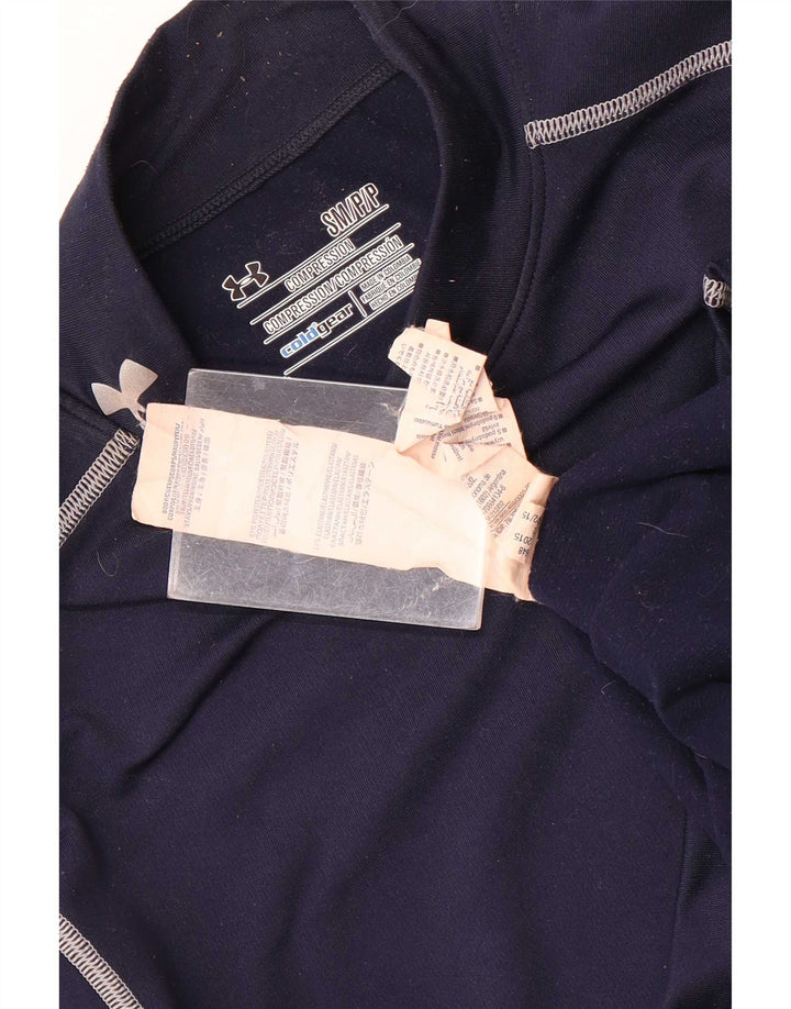 Męski top z grafiką Under Armour Cold Gear z długim rękawem i małymi granatowymi paskami