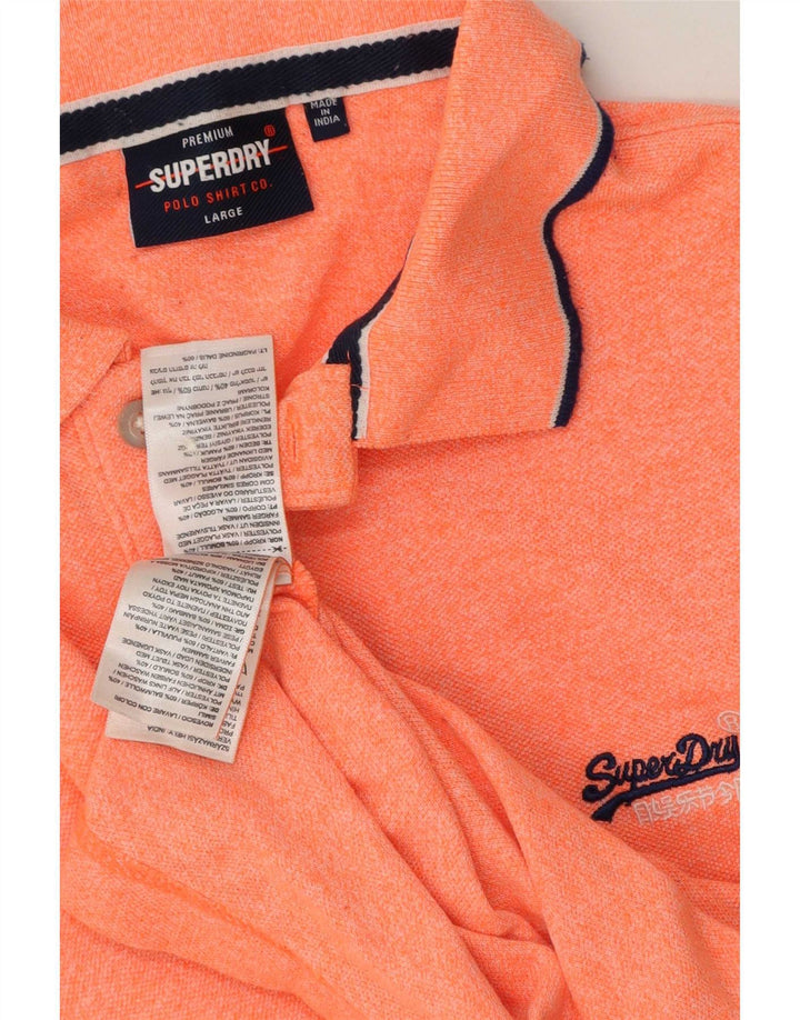 Męska koszulka polo Superdry, duża, pomarańczowa, bawełniana