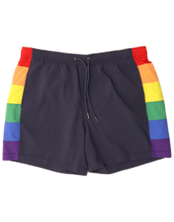 Męskie spodenki kąpielowe Abercrombie & Fitch XL, niebieskie, sportowe z blokami kolorów