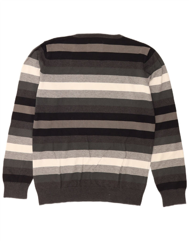 Męski sweter Jack & Jones z dekoltem w kształcie litery V, duże, szare paski