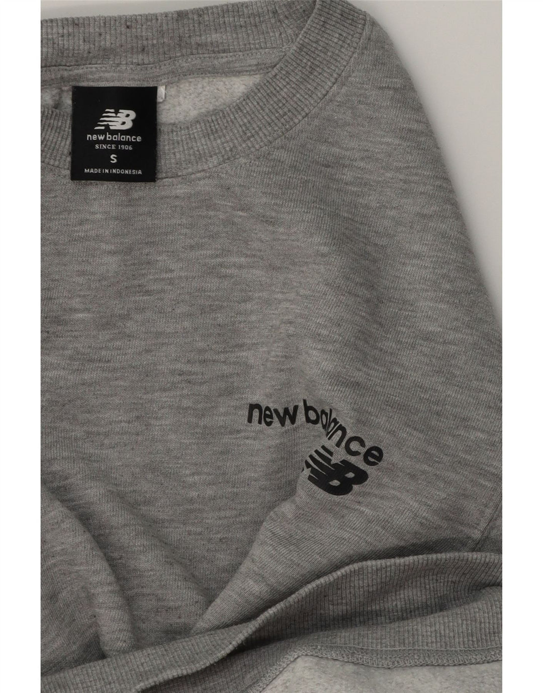 Męski sweter New Balance, mały, szary, bawełniany